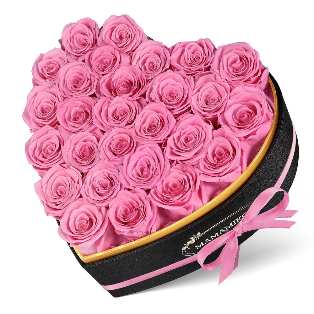 6481 27 Preserved Roses in Heart Shape Gift Box for Her - Forever Flowers